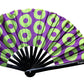 Fishman Donut Large Hand Fan Green + Purple