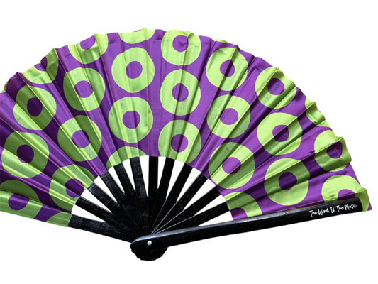 Fishman Donut Large Hand Fan Green + Purple