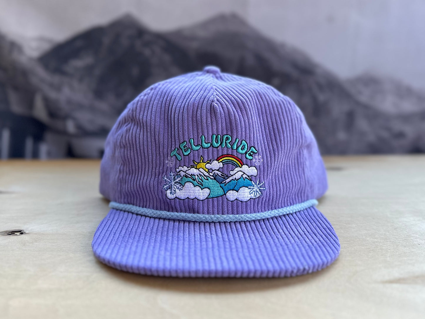 Telluride Snow Rainbow Corduroy Hat - Purple