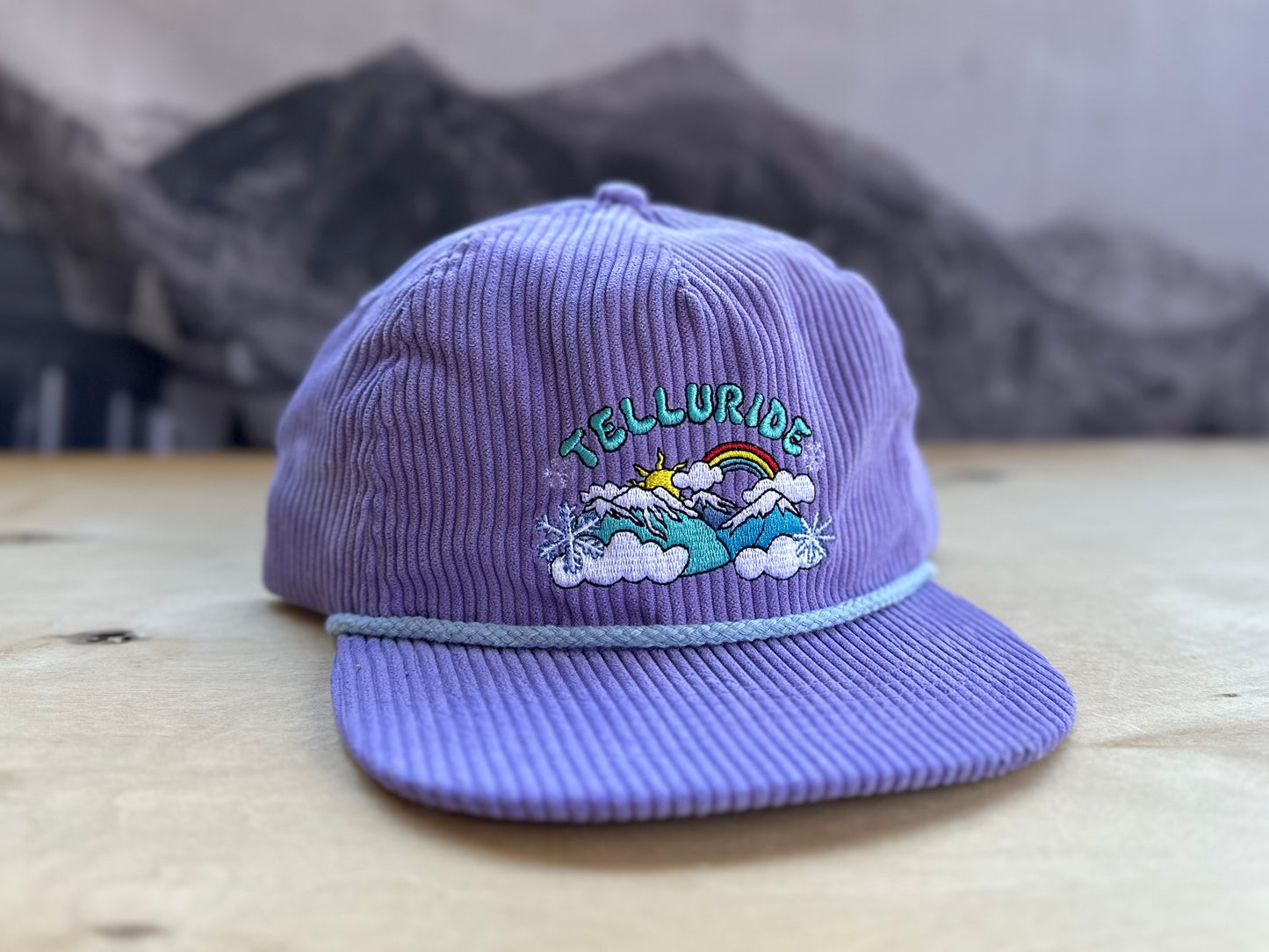 Telluride Snow Rainbow Corduroy Hat - Purple