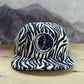 Ski Moon Zebra Striped Hat - Black White