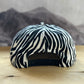 Ski Moon Zebra Striped Hat - Black White