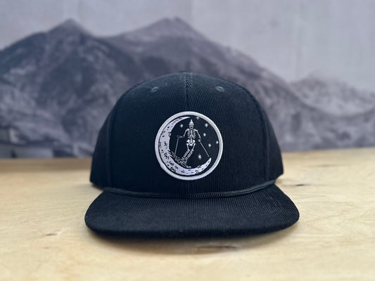 Ski Moon Corduroy Hat - Black