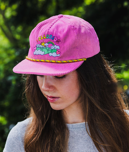 Telluride Rainbow Corduroy Hat - Pink
