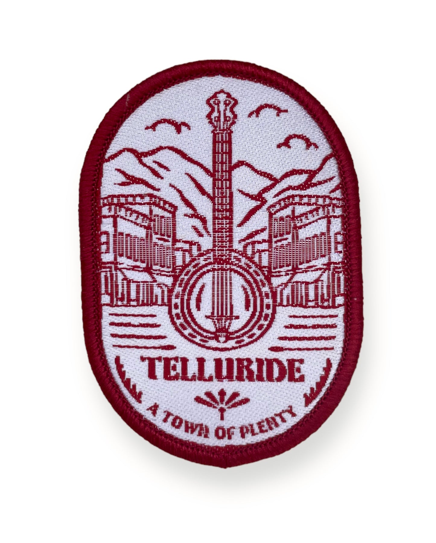 Telluride Banjo Bluegrass Patch Red