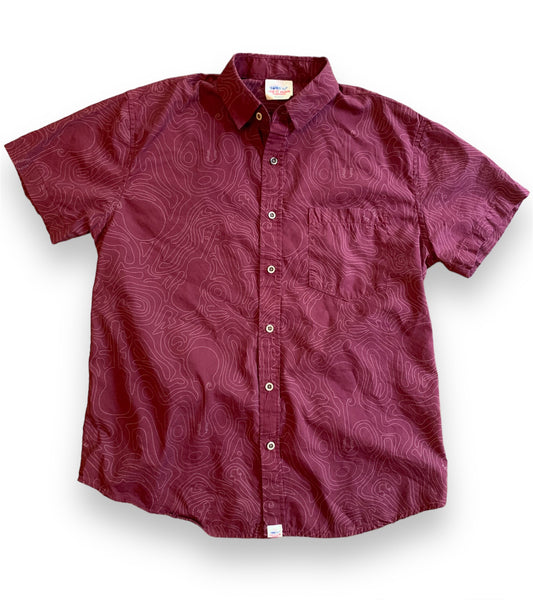 Bluegrass Topography Button Down Shirt Red