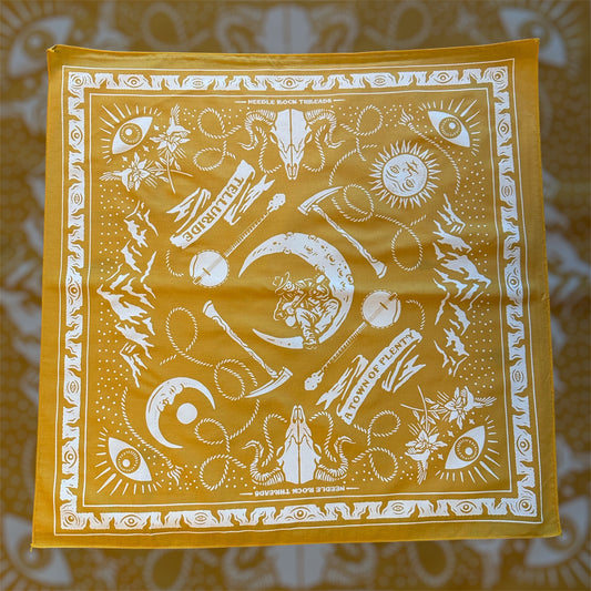 Telluride Cowboy Moon Bandana - Gold