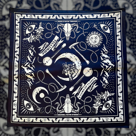 Telluride Cowboy Moon Bandana - Navy