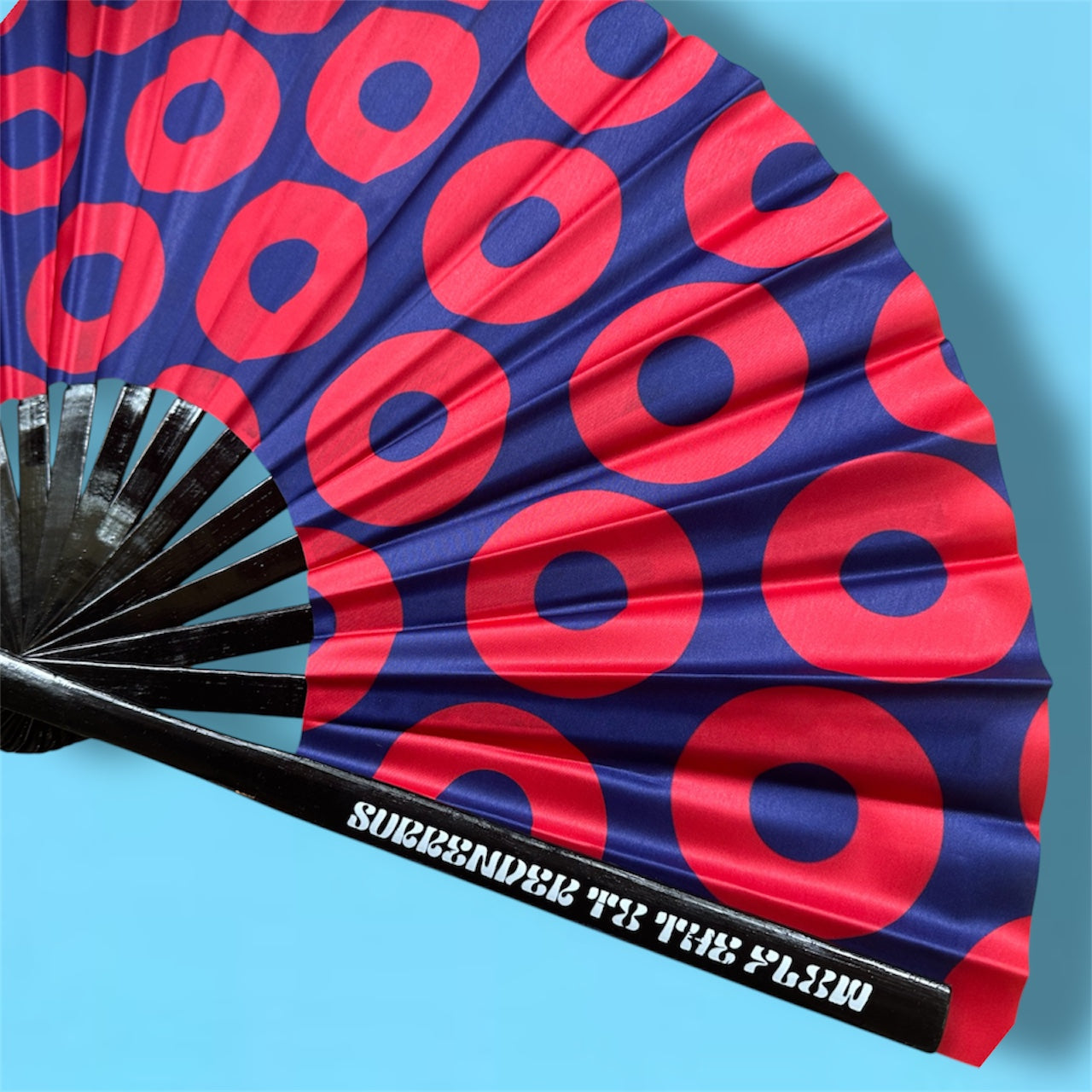 Donut Hand Fan Large - Blue Red