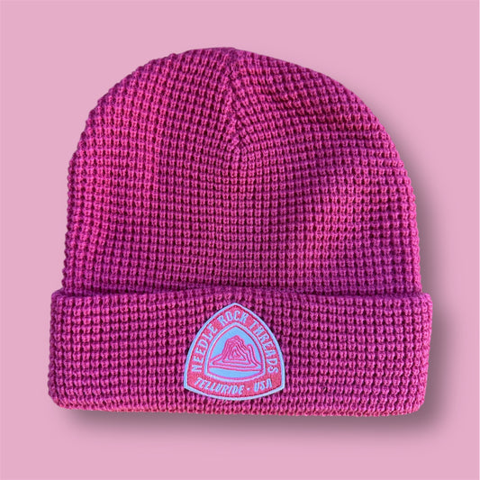 Needle Rock Threads Beanie Hat- Mauve Pink