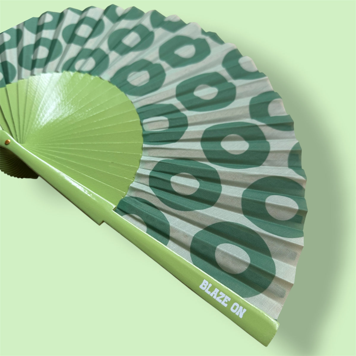 Donut Hand Fan - Sage Green