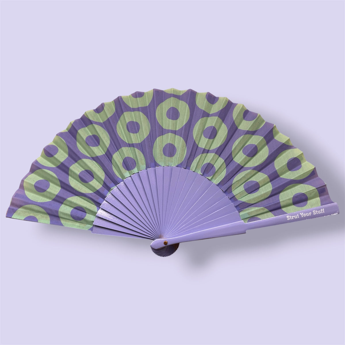 Donut Hand Fan Violet + Green