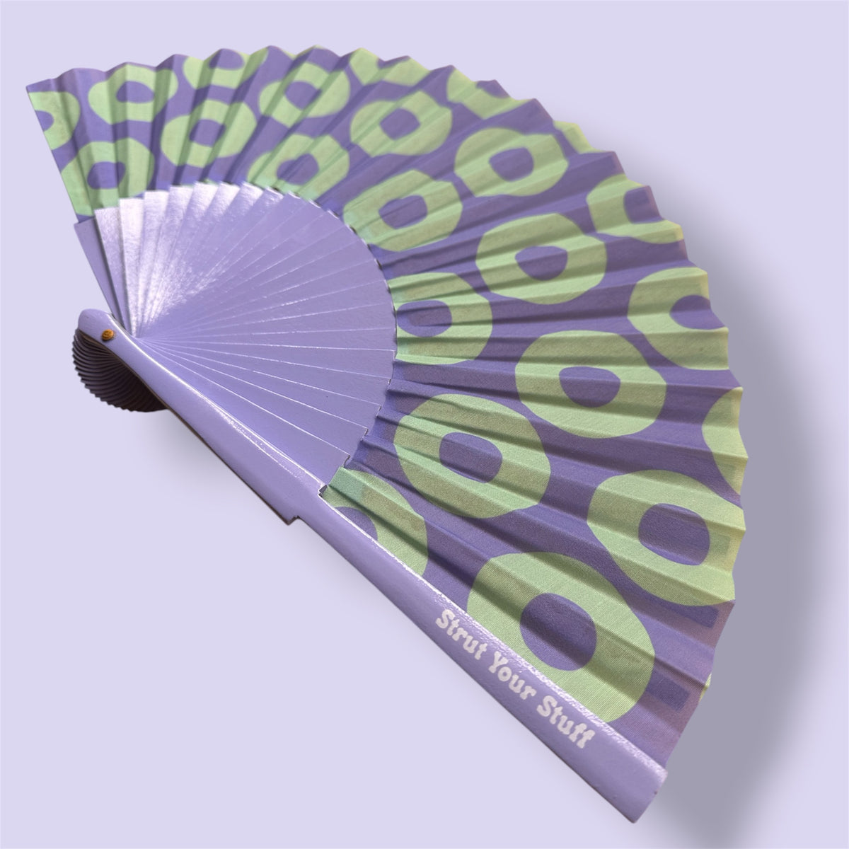 Donut Hand Fan Violet + Green