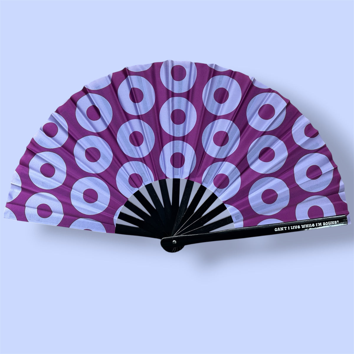 Donut Hand Fan Large - Purple + Blue