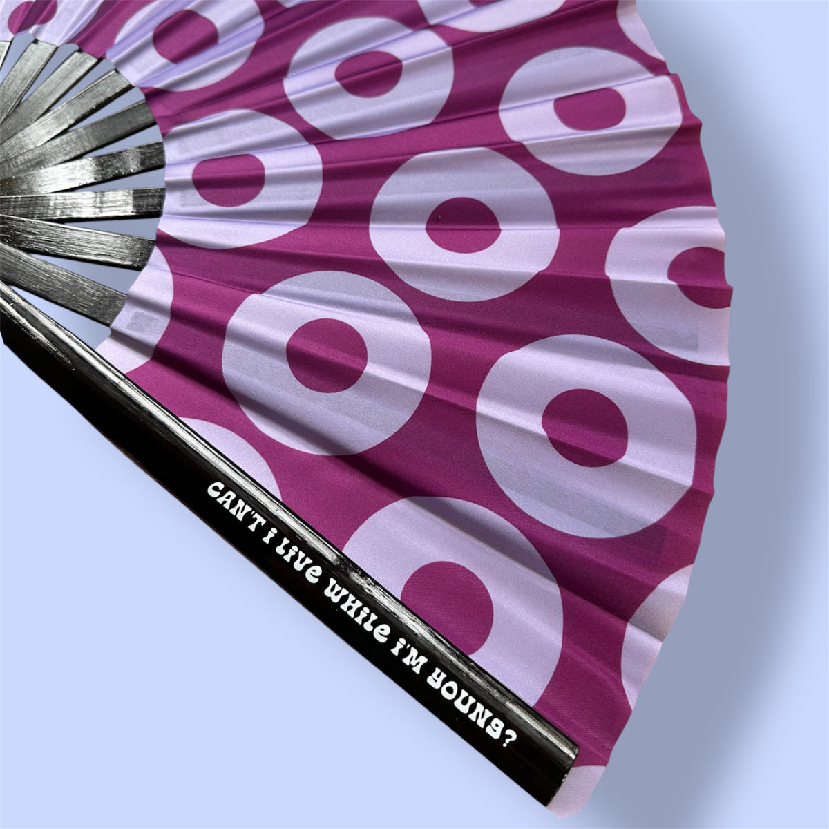 Donut Hand Fan Large - Purple + Blue