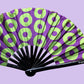 Donut Hand Fan Large - Purple Green