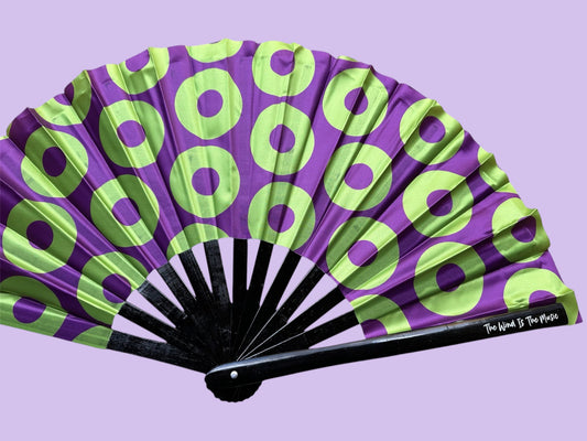 Donut Hand Fan Large - Purple Green