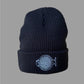 Disco Fish Waffle Knit Beanie Hat Black
