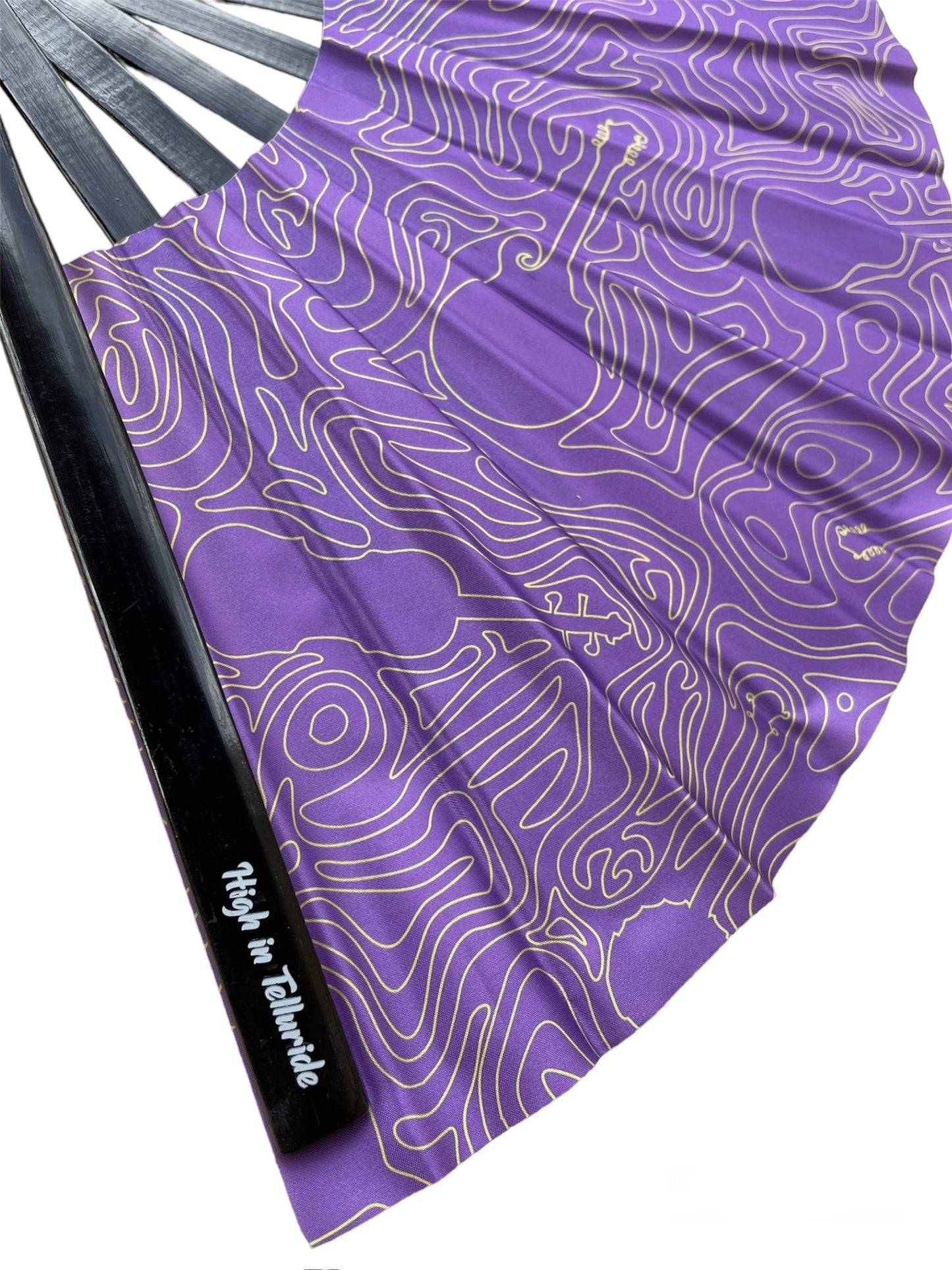 Bluegrass Topography Hand Fan Purple Large