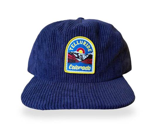Telluride Colorado Corduroy Hat- Blue