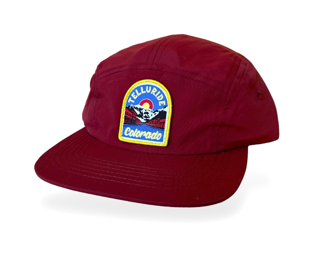 Telluride Colorado Nylon Camp Hat- Red