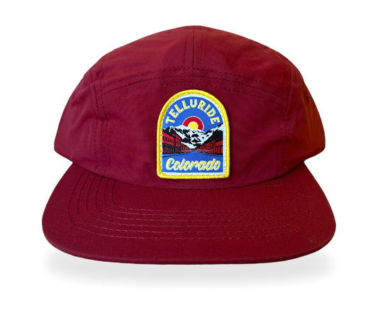 Telluride Colorado Nylon Camp Hat- Red
