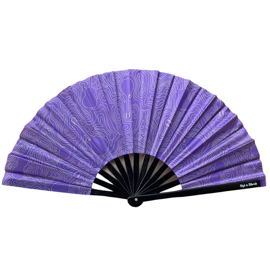 Bluegrass Topography Hand Fan Purple Large