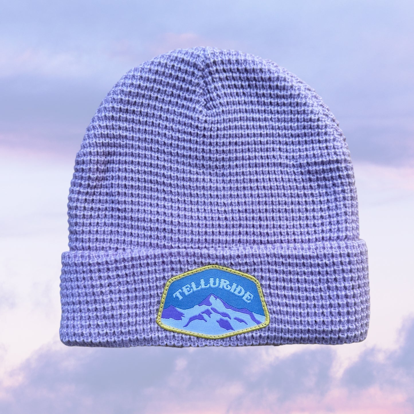 Telluride Waffle Knit Beanie Hat- Lilac Purple