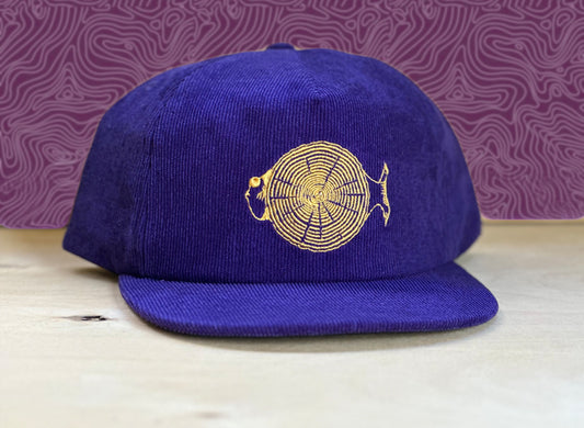 Purple Corduroy Timber Fish Hat
