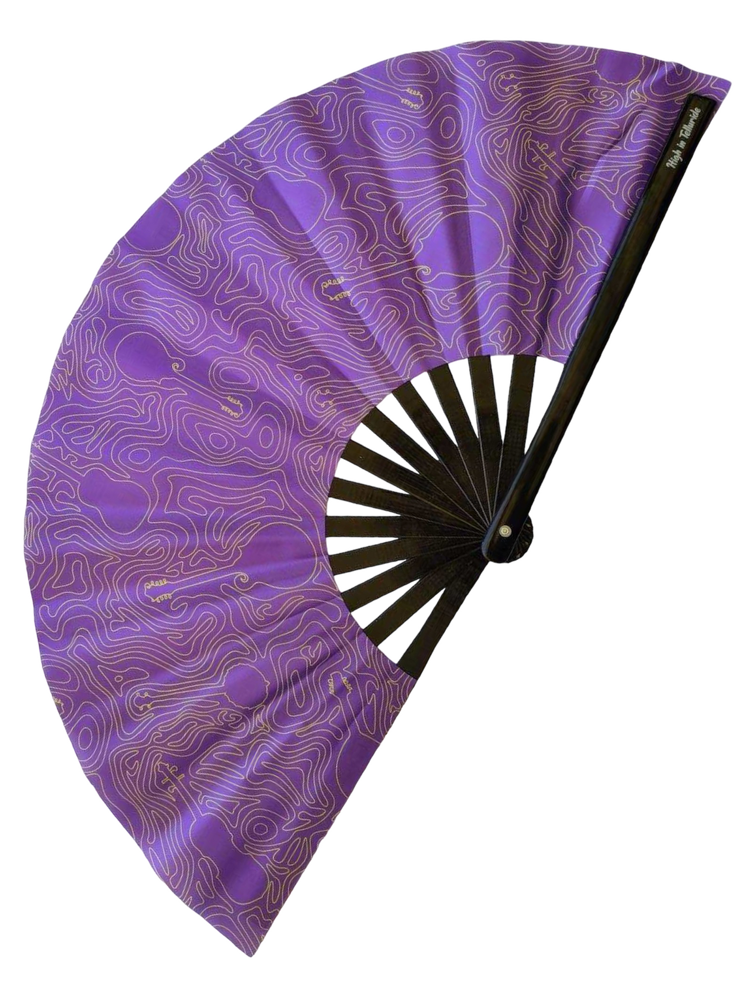 Bluegrass Topography Hand Fan Purple Large