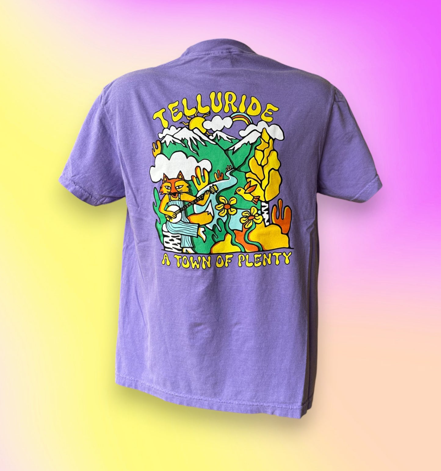 Telluride Banjo Fox T Shirt Purple