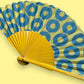 Donut Hand Fan - Yellow Blue