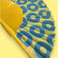 Donut Hand Fan - Yellow Blue
