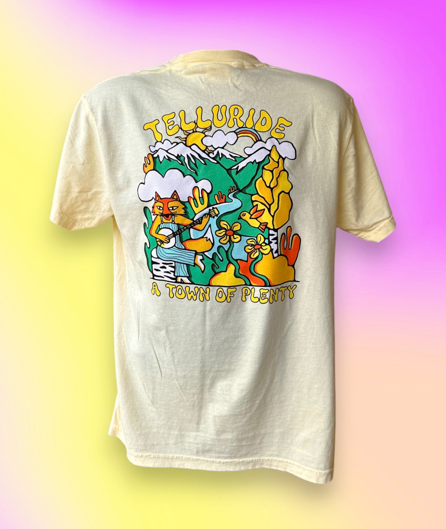 Telluride Banjo Fox T Shirt Yellow