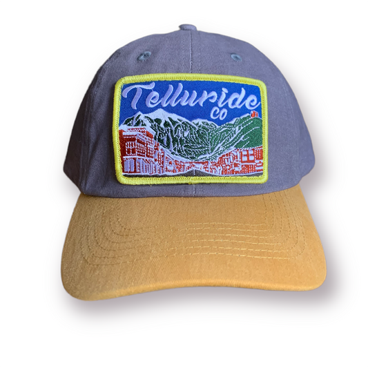 Telluride Colorado Gold Brim Patch Hat