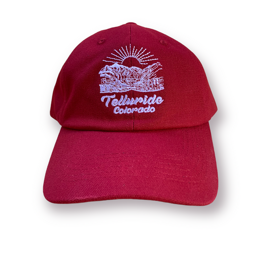 Telluride Colorado Red Cotton Baseball Hat