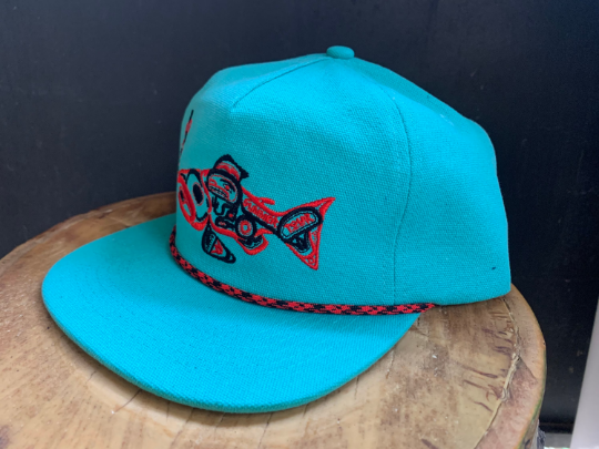 Native Fish Canvas Hat- Teal