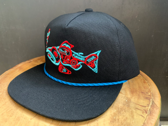 Native Fish Canvas Hat- Black