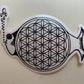 Mandala Fish Sticker Clear Black (2)