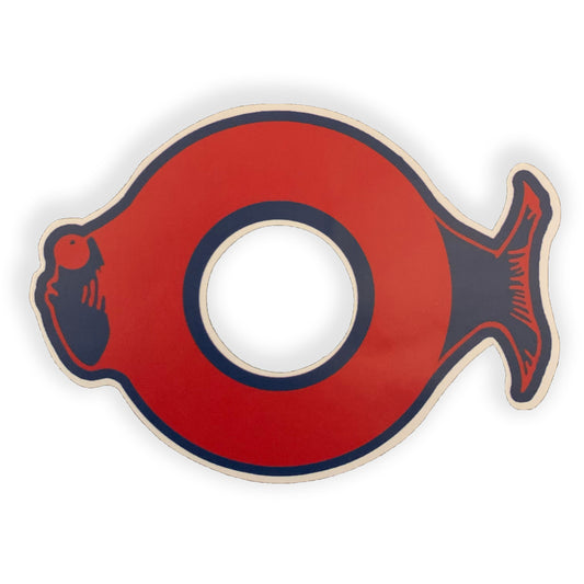 Donut Fish Logo Stickers - 4"