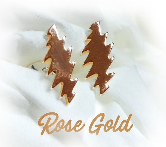 Rose Gold Bolt  Stud Earrings