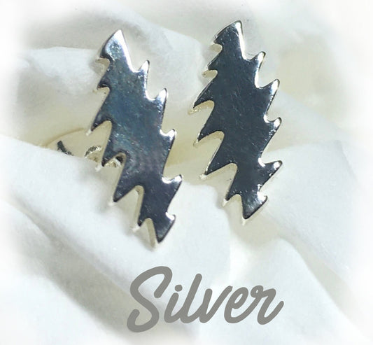 Silver Bolt Stud Earrings