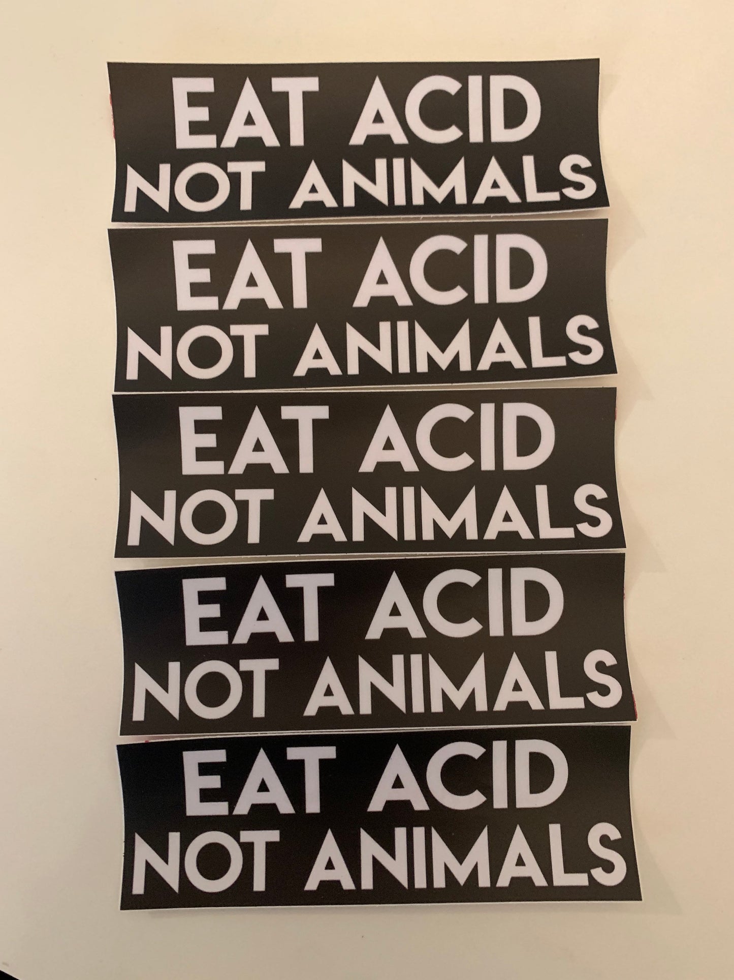 Eat Acid Not Animals vegetarian vegan bumper stickers (2)