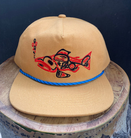 Native Fish Canvas Hat- Tan