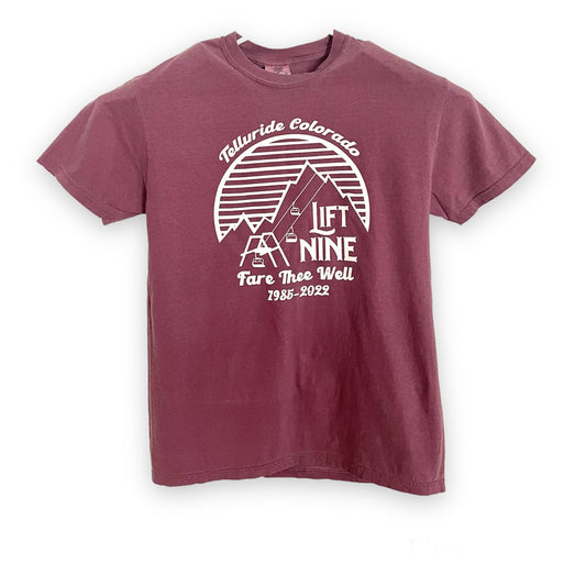 Telluride Colorado Ski Lift 9 Shirt Berry